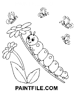 Wie man eine lustige Raupe zeichnet Ausmalbild