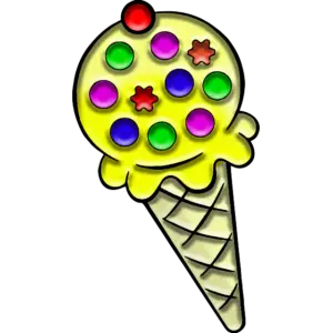 Cone de Sorvete Pop-it imagem colorida