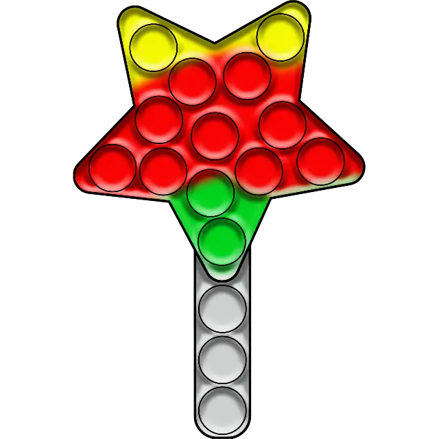 Pirulito Estrela Pop-it imagem colorida