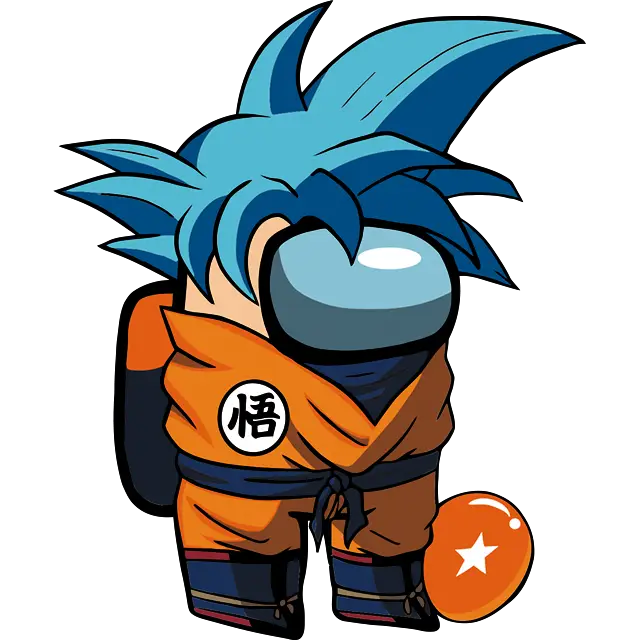 Desenho colorido do goku