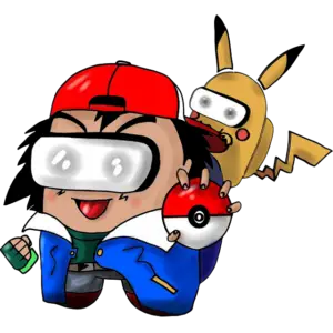Ash Ketchum e Pikachu imagem colorida
