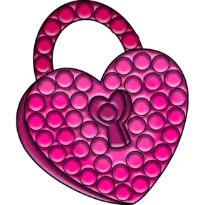 Pop-it Lock-coração imagem colorida