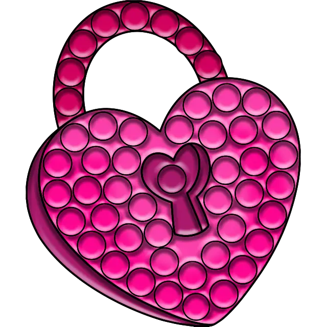 Pop-it Lock-coração imagem colorida