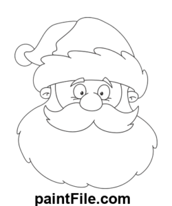 Papai Noel cabeça dos desenhos animados página para colorir
