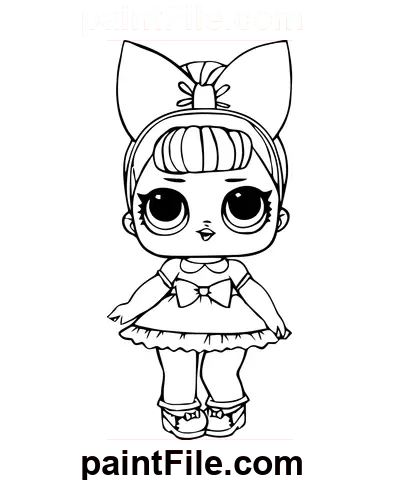 Fancy Glitter Doll coloring page