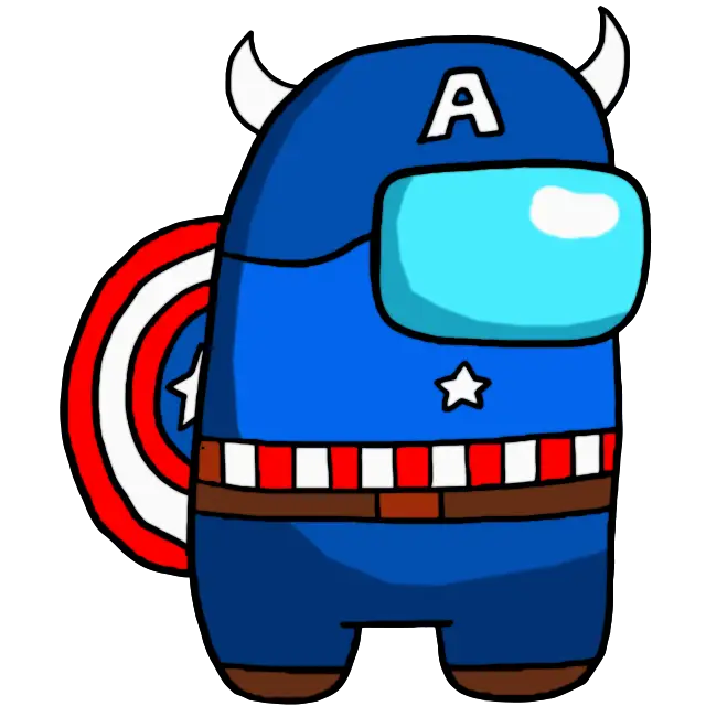 among us captain america 2 colored