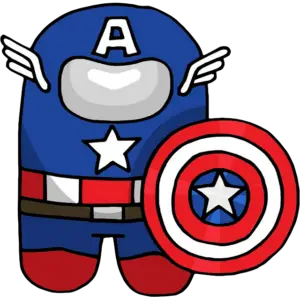 among us captain america colored