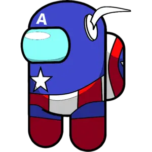 among us captain america colored