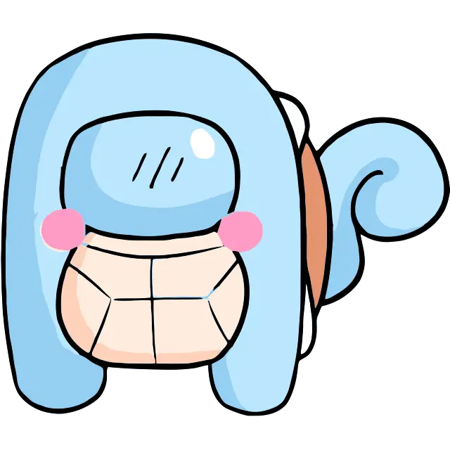 among us squirtle pokemon colored