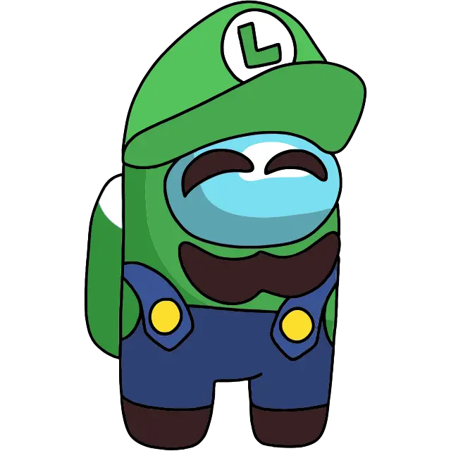 among us happy Luigi colored