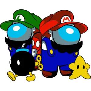 among us super mario colored