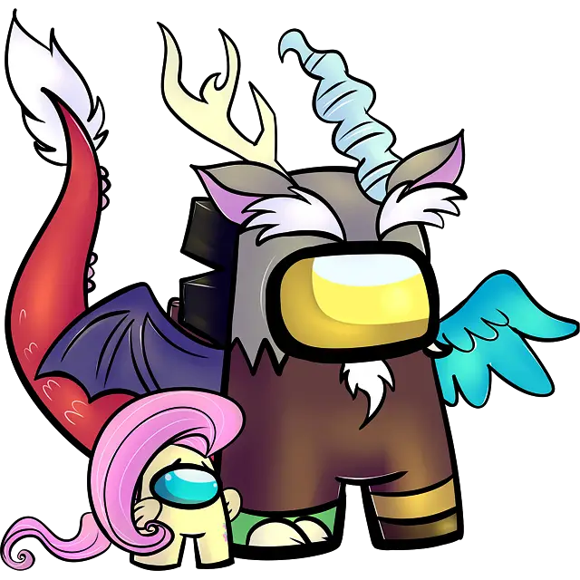 discord and fluttershy colored