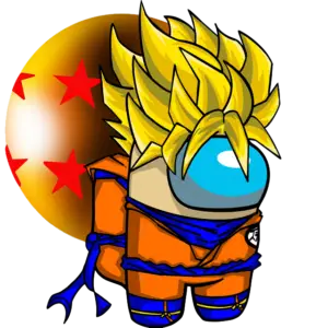 among us Dragon Ball Super Saiyan Goku colored page