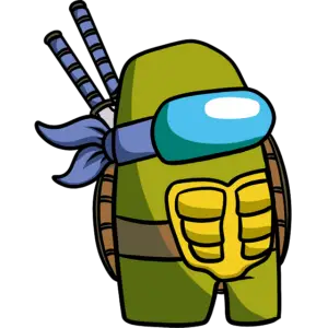 among us turtle ninja colored