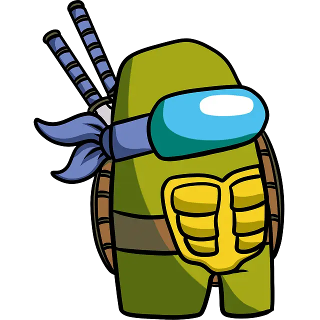 among us turtle ninja colored