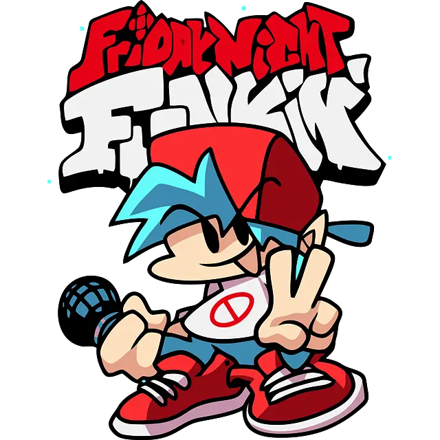 friday night funkin game logo colored