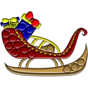 pop it christmas sleigh with gifts colored