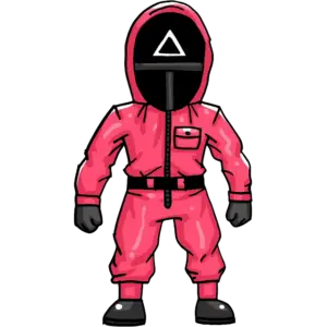 squid game pink soldier colored