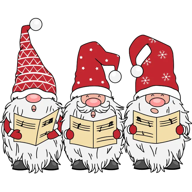 christmas choir of gnomes colored