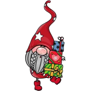 christmas cute cartoon gnome colored