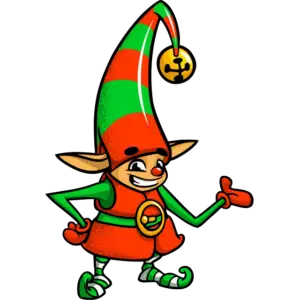 christmas elf character colored