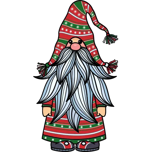 christmas gnome character colored