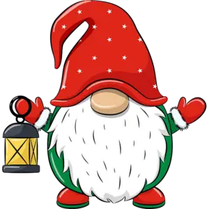 christmas gnome with latern colored