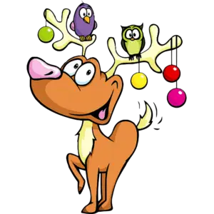 christmas rudolph dancing coloring page colored
