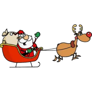 christmas santa claus and elk colored