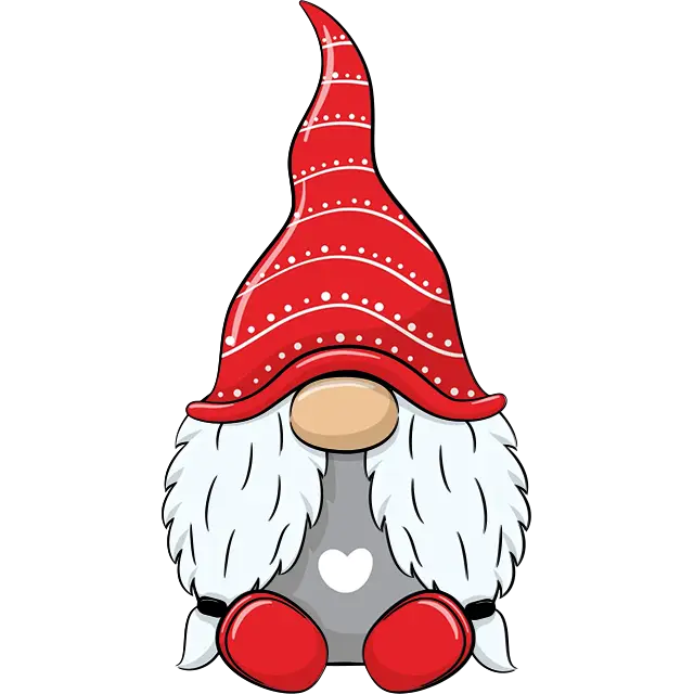 cute cheerful gnome christmas colored