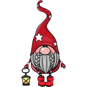 cute gnome with latern colored