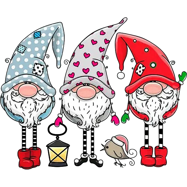 cute gnomes christmas colored