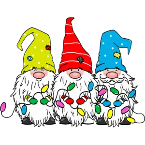 cute gnomes christmas lights colored