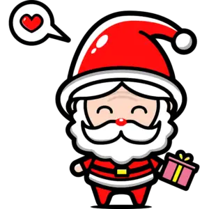 little santa claus christmas gifts colored
