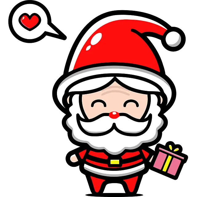 little santa claus christmas gifts colored