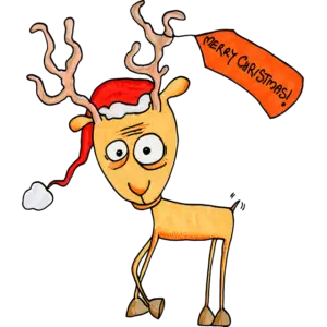 rudolph reindeer christmas banner colored