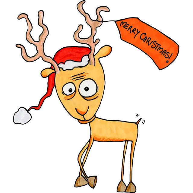 rudolph reindeer christmas banner colored