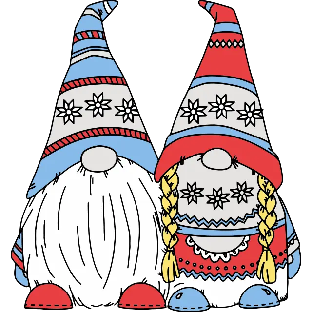 xmas cute gnomes colored