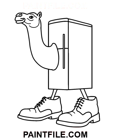 Italian Brainrot Frigo Camello coloring page