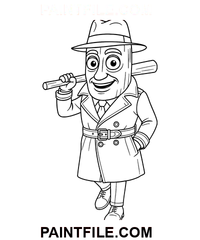 Tung Tung Sahur Italian Brainrot coloring page