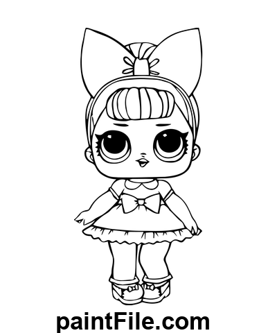 Fancy Glitter Doll – Free Printable Coloring Pages