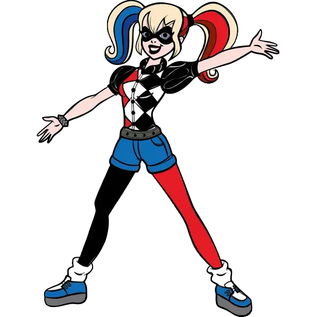 Supergirl Harley Quinn imagen coloreada