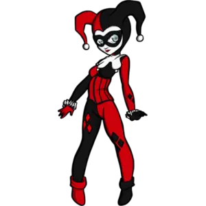 Joven Harley Quinn imagen coloreada