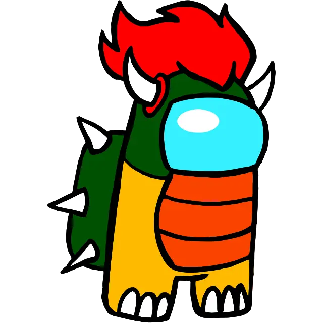 Mario Bowser imagen coloreada