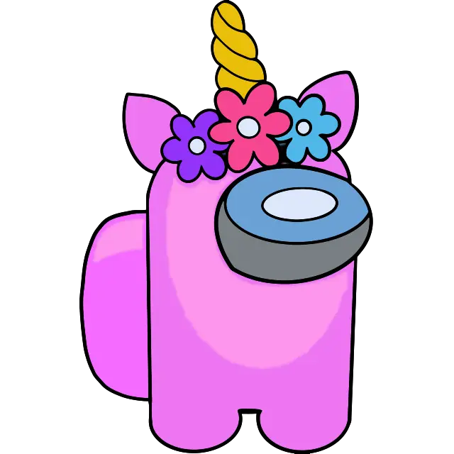 Unicornio con flores imagen coloreada