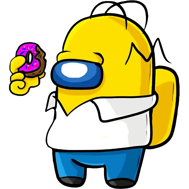 Homero Simpson Donut imagen coloreada