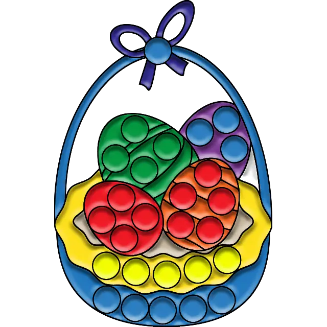 Huevos de Pascua Pop-it imagen coloreada