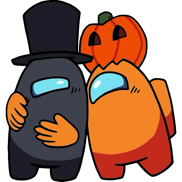 Abrazo de Halloween imagen coloreada