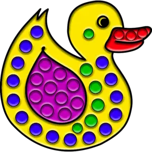 Pato feliz Pop-it imagen coloreada