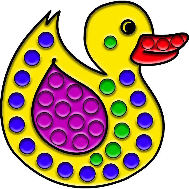 Pato feliz Pop-it imagen coloreada